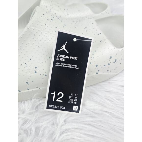 Nike Air Jordan Post Slide Sandals DX5575-003 Men's 12 Light Silver - Picture 4 of 6